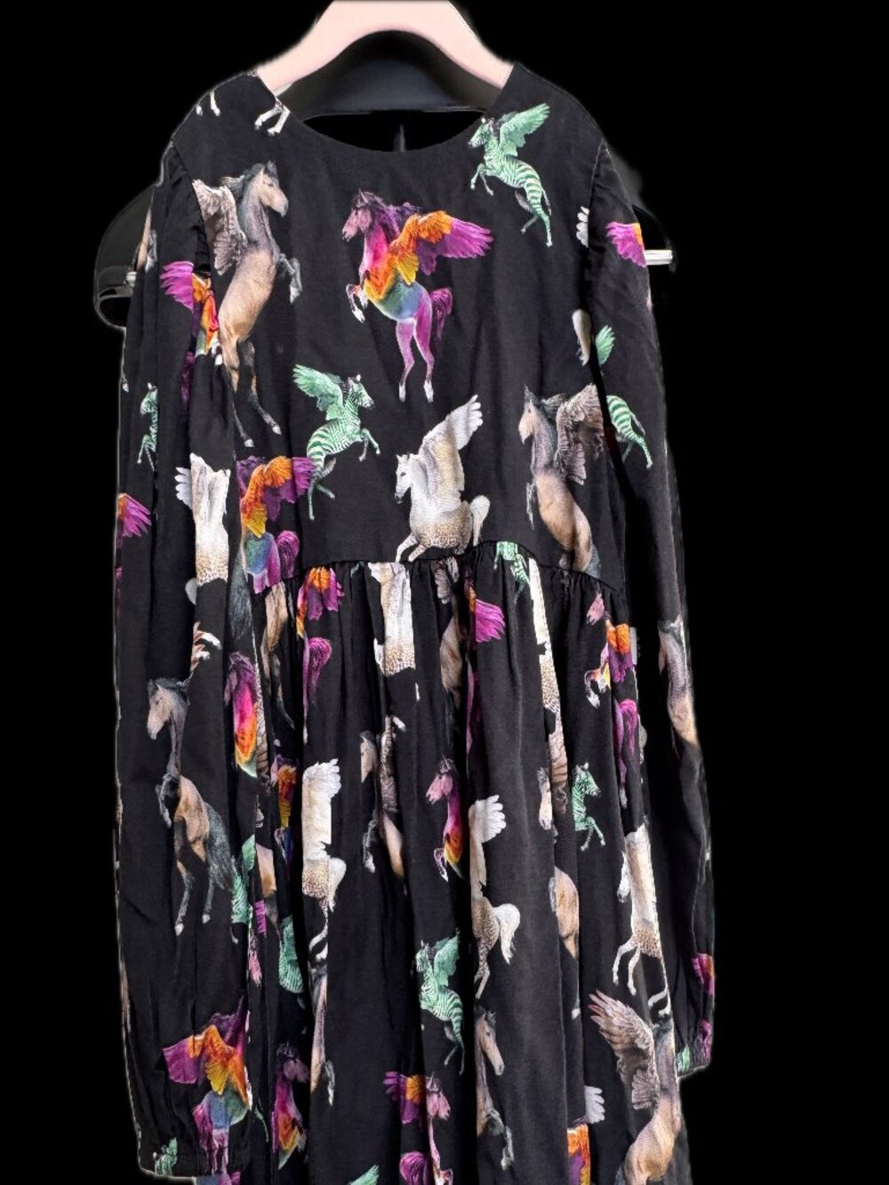 MOLO Girl Unicorn dress long sleeves black